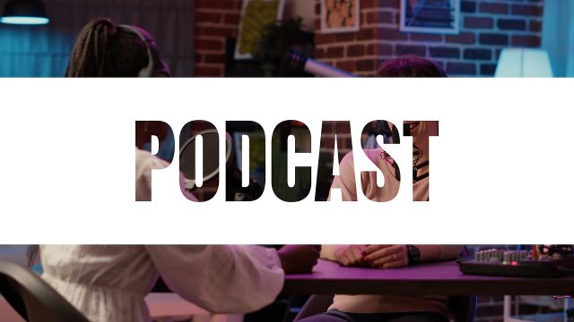 Animated Podcast Openers with Giant Media Letters and Panels After Effects Video Template