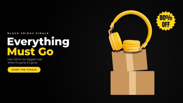 Black Friday Sale Ad with Stacked Cardboard Boxes Premiere Pro MOGRT