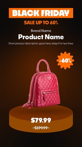 Black Friday Product Showcase Reels on an Orange Podium After Effects Templates