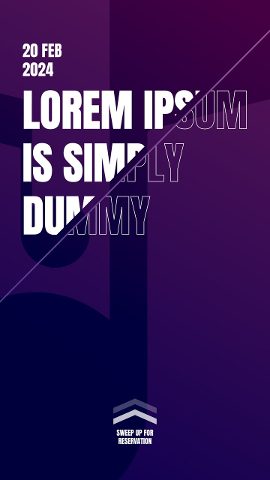 Vertical Purple Event Date Slideshow Stories featuring Half Outline Title After Effects Template