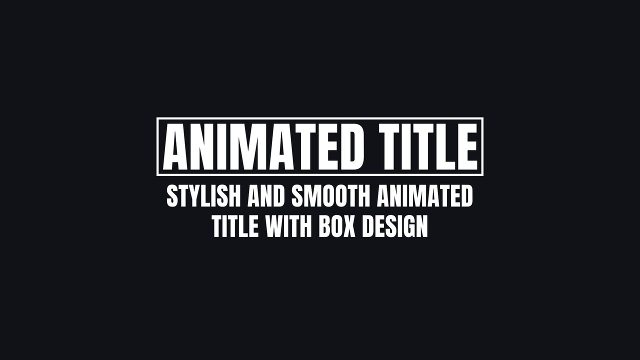Faded Lead Word Boxed Stylish Title After Effects Project