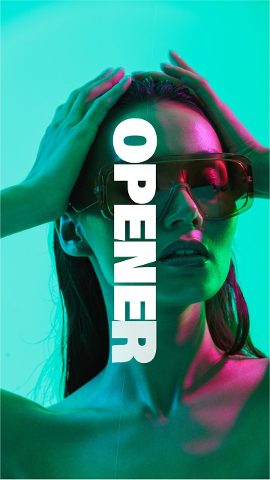 Mint and Purple Neon Vertical Slideshow Premiere Pro MOGRT