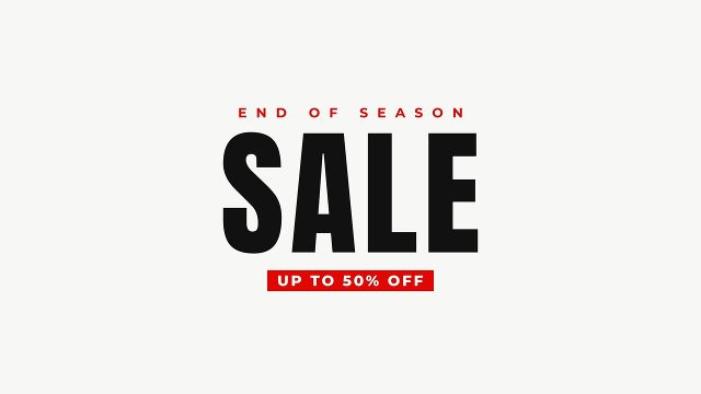 Wide Spaced Sale Headline and Red Discount Bar After Effects Template