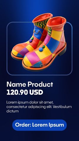 Colorful Boots Rounded Frame Blue Shop Reel Premiere Pro MOGRT