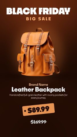 Black Friday Accessory Store Sale Stories with Warm Brown Glow Premiere Pro Template