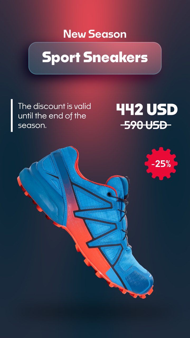Vertical New Season Running Sneakers Discount Premiere Pro MOGRT