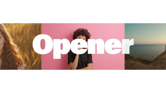 Tilted Panel Slideshow Opener on White After Effects Template