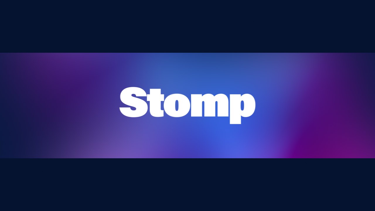 Purple Blue Gradient Stomp Text Promo Premiere Pro MOGRT with Wide Banner Wipes