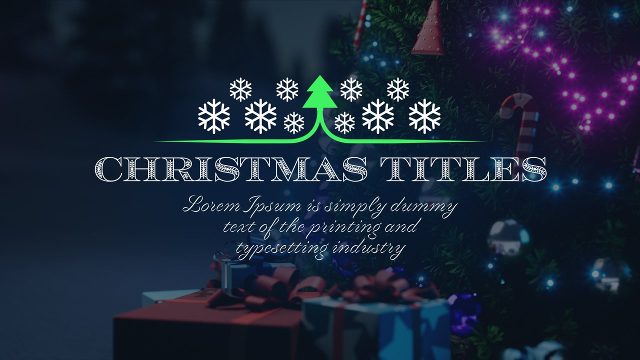 Christmas Title Animation featuring Snowflake Row and Script Text for Holiday Greetings After Effects Project