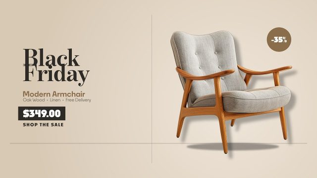 Beige Minimal Black Friday Deal Animation with Sticker Premiere Pro Template
