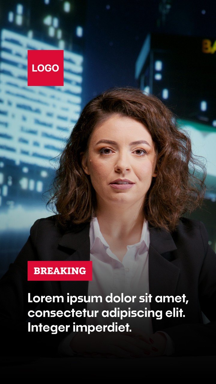Vertical Breaking News Lower Thirds with Logo Box After Effects Template