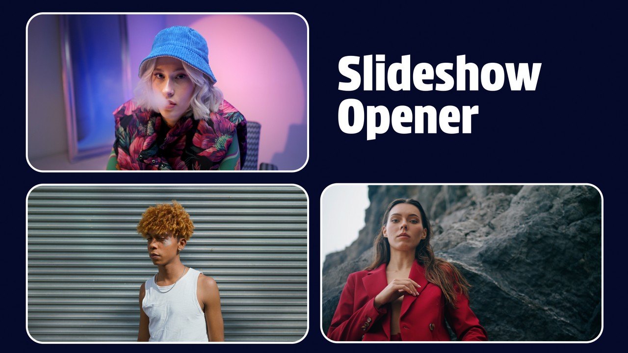 Collage Picture Opener with Expanding Frames Premiere Pro MOGRT
