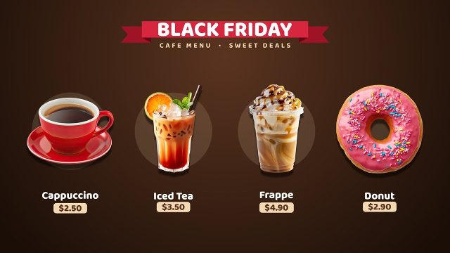 Black Friday Four Item Row Price Drop Advert Premiere Pro MOGRT