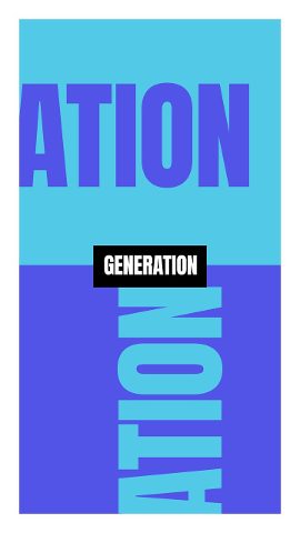 Vertical Cyan and Violet Split Typography Instagram Story Title After Effects Template