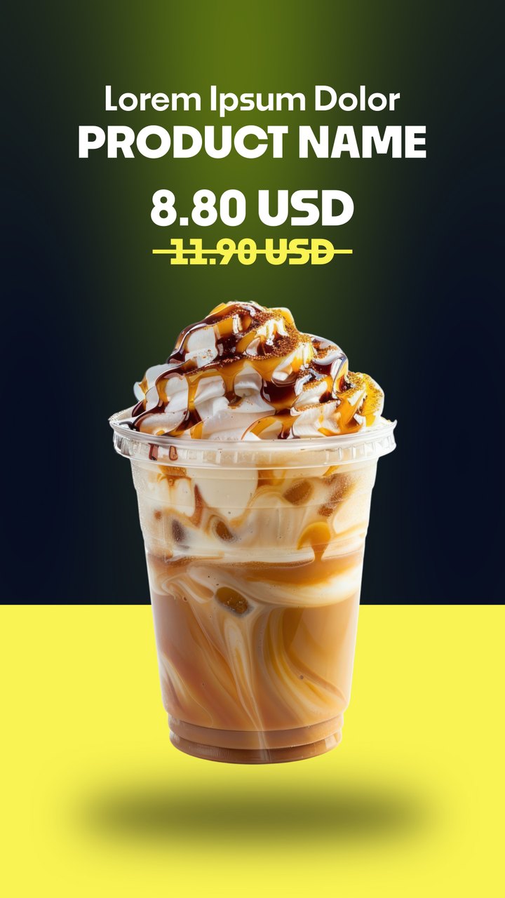 Frappe Old to New Price Coffee Shop Reel Premiere Pro MOGRT