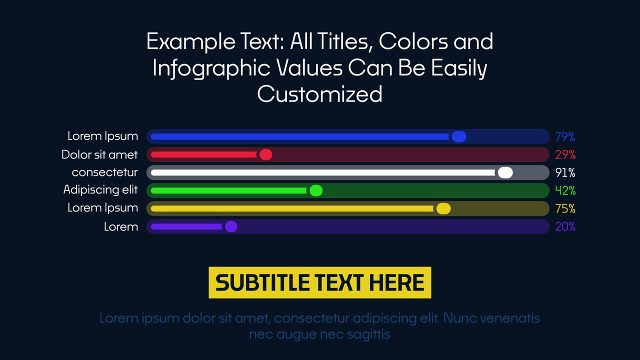 Horizontal Slider Bar Infographics Animation for Data Analytics Premiere Pro Template