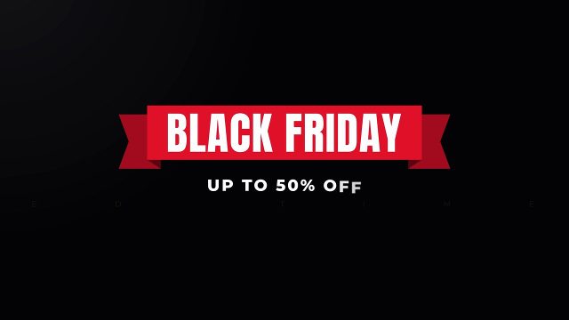 Red Banner Black Friday Promo Titles featuring Tracked Tagline Premiere Pro MOGRT