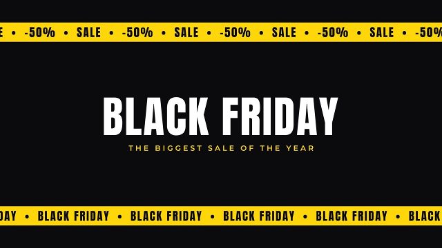Caution Tape Black Friday Titles with Scrolling Sale Ticker After Effects Template