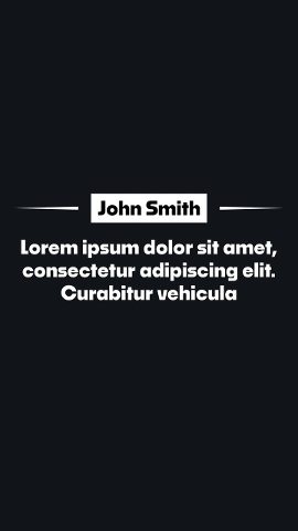 Vertical Quote Text Template featuring Name Plate and Side Rules After Effects Template