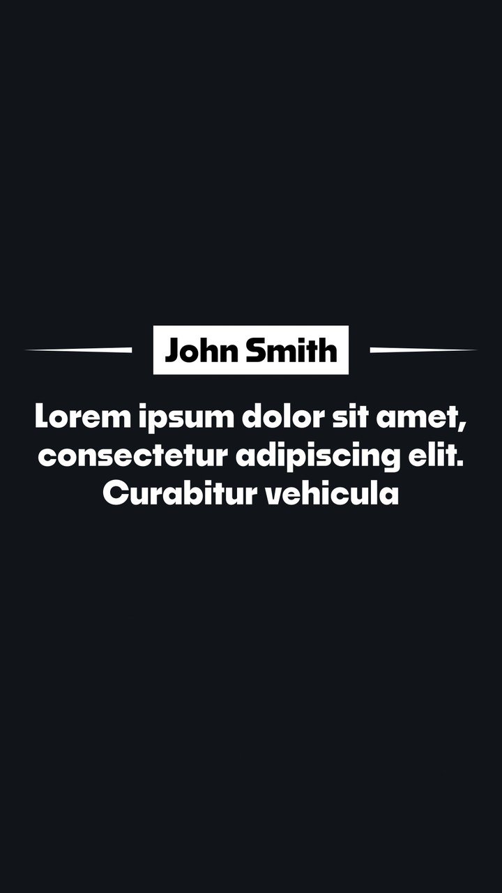 Vertical Quote Text Template featuring Name Plate and Side Rules After Effects Template