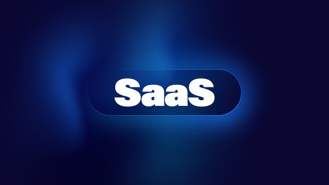 SaaS Solutions Text Promo After Effects Template on Blue Aurora Background