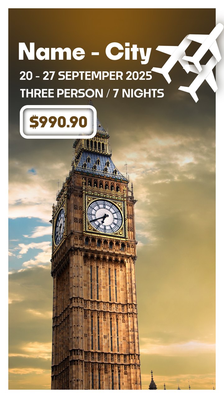 Big Ben London Trip Nights Price Reel Premiere Pro MOGRT