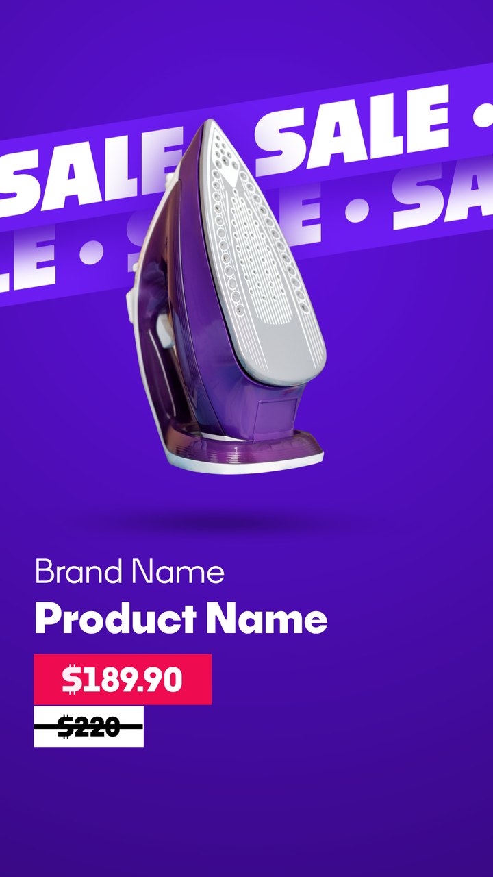 Cyber Monday Sale Ticker Ribbons Steam Iron Appliance After Effects Template