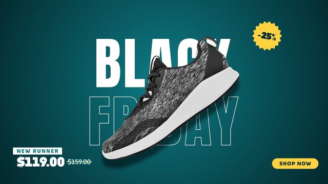 Black Friday Product Showcase featuring Giant Outline Headline After Effects Template