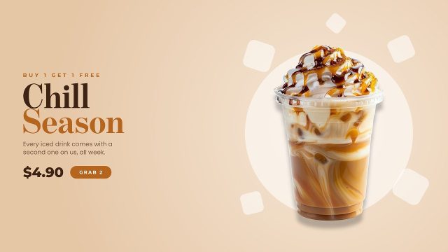 Food Offers Animation with Round Stage and Cubes Premiere Pro MOGRT