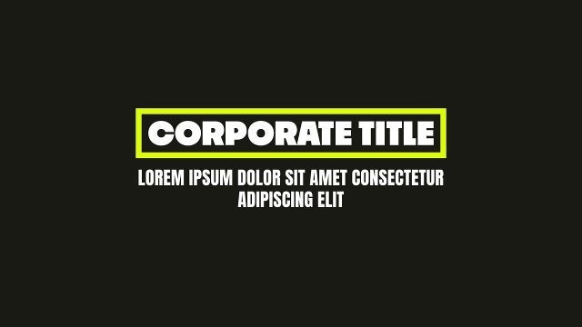Stylish Yellow Outline Box Corporate Titles with Copy for Short Films After Effects Template Pack