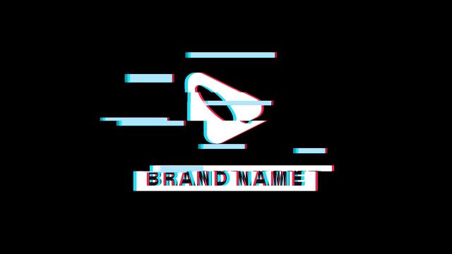 Speed Line Glitch Logo Intros with Boxed Brand Name After Effects Template