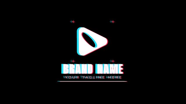 Glitch Logo Reveal with Crosshair Marks and Tagline After Effects Template