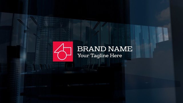 Corporate Logo Reveal with Red Flip Tile and Serif Name Premiere Pro MOGRT