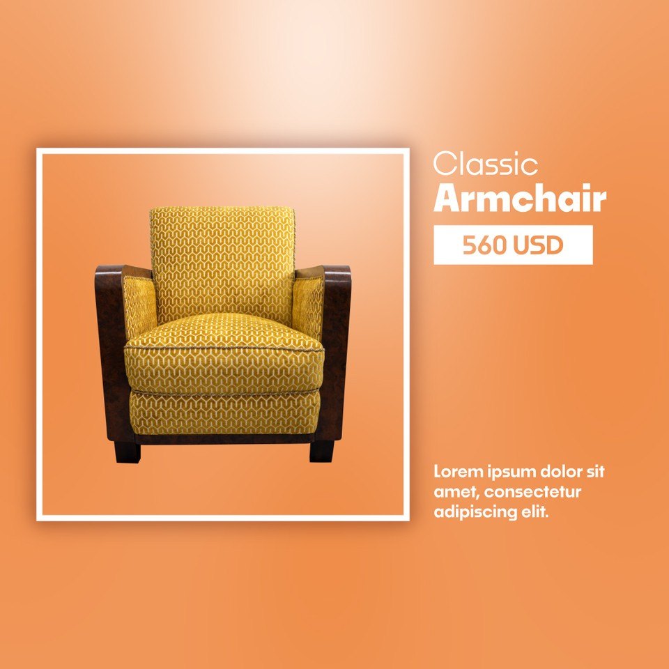 Square White Frame Classic Label Product Promo After Effects Template