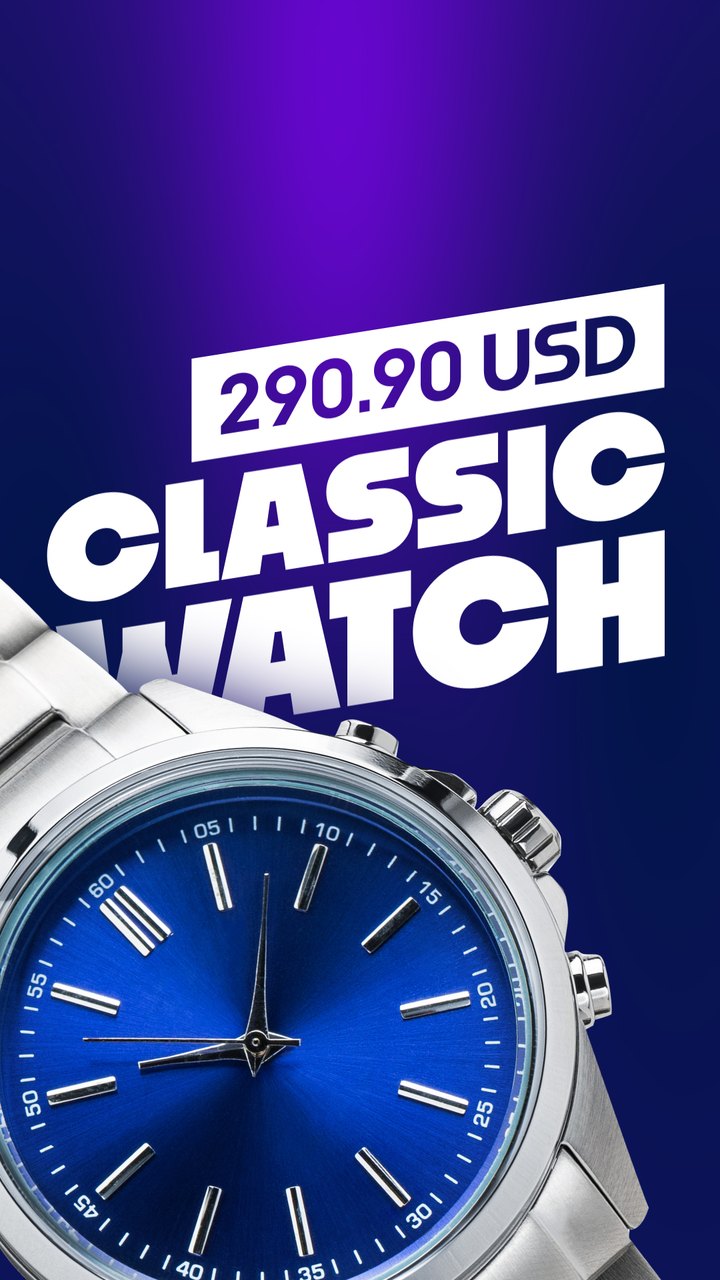 Black Friday Classic Watch Heavy Type Percent Off After Effects Template