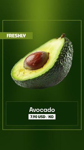 Vertical Organic Product Ad featuring Green Frame Unit Price Premiere Pro MOGRT