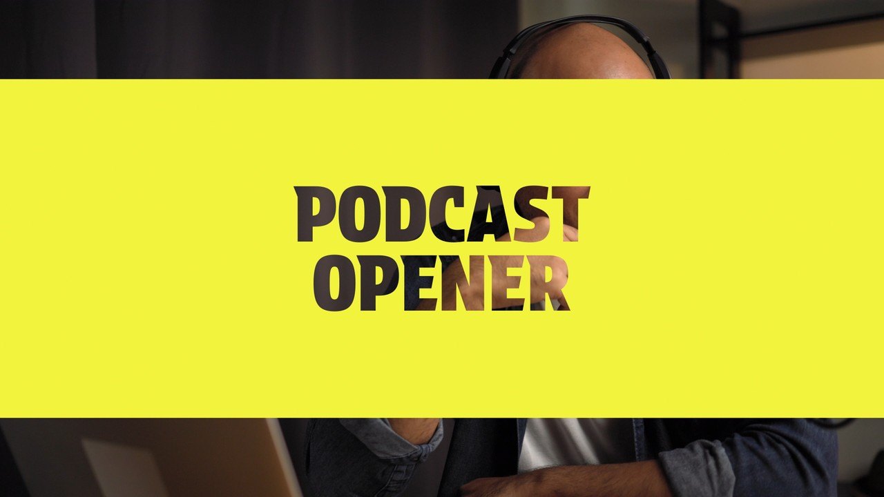 Podcast Show Titles with Lime Strip Swipe Premiere Pro MOGRT