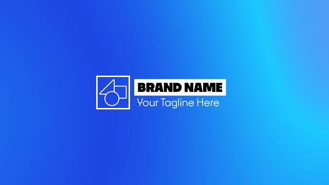 Animated Soft Blue Gradient Logo Intro with Brand Name Box Premiere Pro Template