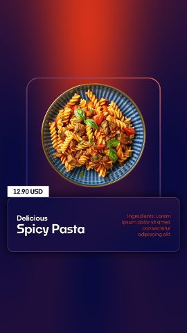 Vertical Spinning Card Price Chip Product Promo After Effects Template