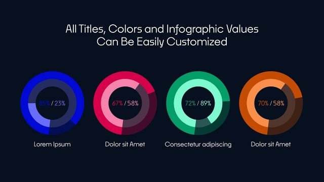 Multicolor Donut Graph Infographics Animation for Marketing Reports Premiere Pro MOGRT
