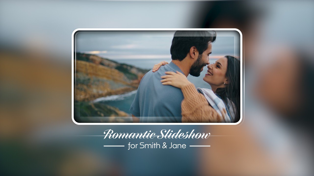 Wedding Photo Slideshows with Romantic Script Captions After Effects Template