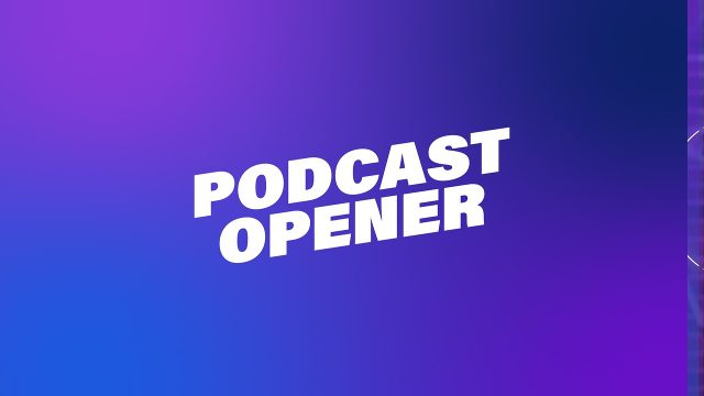 Animated Clean Podcast Transition with Slanted Text on Gradient Premiere Pro MOGRT