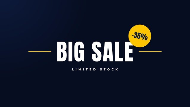 Big Sale Title with Side Lines and Round Badge After Effects Template