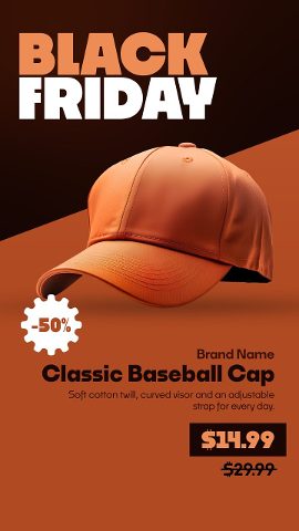 Black Friday Streetwear Discount Stories with Bold Orange Panel for Premiere Pro