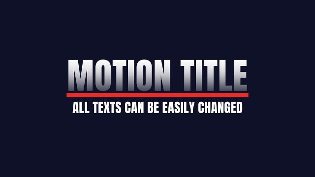 Clean Red Underline Bar Motion Titles Project for After Effects